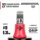 Legend Comfort Grip Cartridges - Standard Bugpin Curved Magnums - #10 (0.30mm) - 20/Box